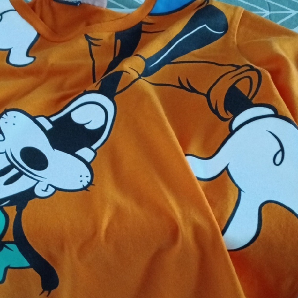 Bright Orange Long Sleeve Tee with Festive Design - Picture 6 of 6